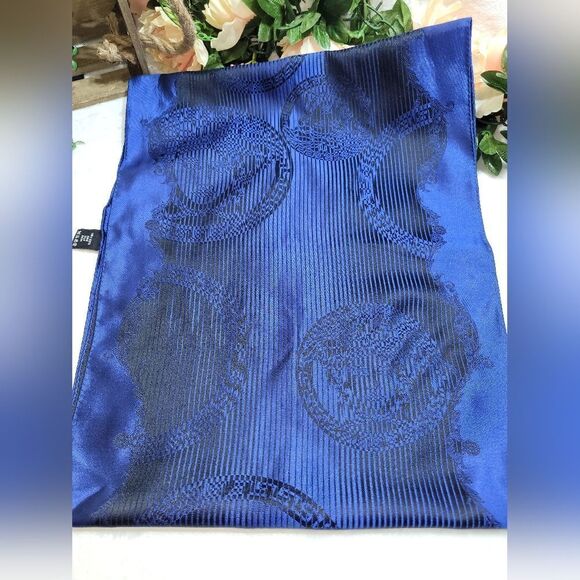 Authentic Versace Iridescent Black and Blue Scarf - Picture 7 of 12